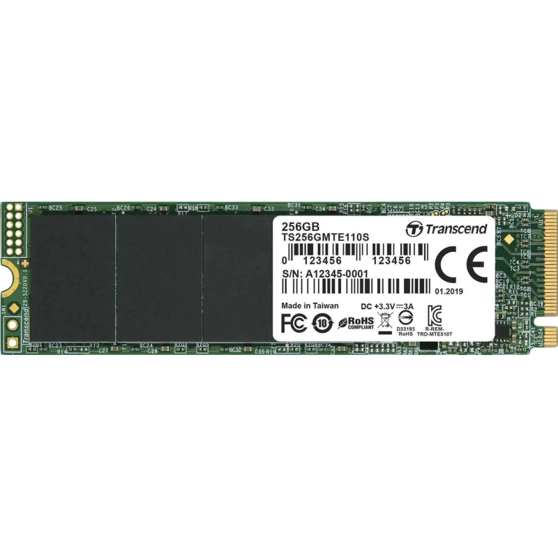 SSD накопитель Transcend MTE110S(TS256GMTE110S),256GB, M.2,NVMe,PCIe 3.0 x4