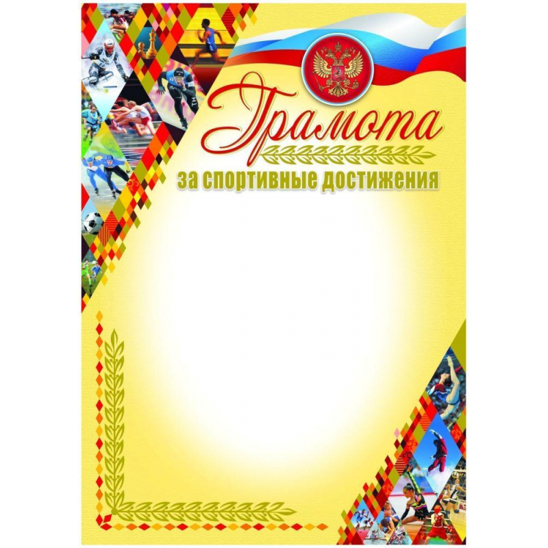 Грамота А4 спорт. достиж. бронз. виды спорта мел.мат 250г/м2 20шт/уп КЖ-924