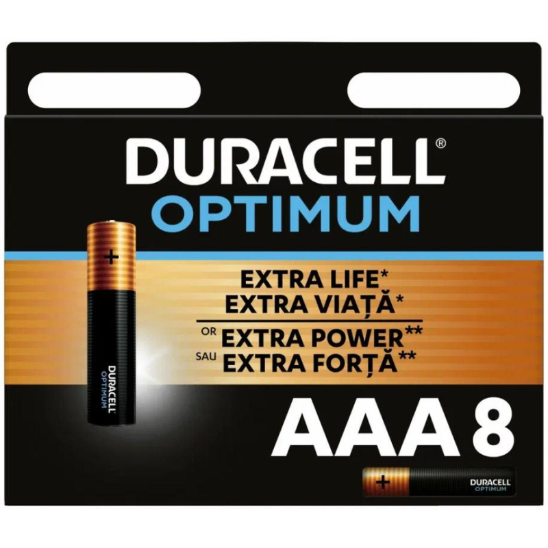 Батарейка AAA мизинчиковая Duracell Optimum (8 штук в упаковке)