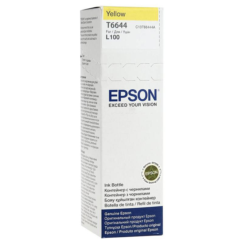 Картридж струйный Epson T6644 C13T66444A жел. для L100