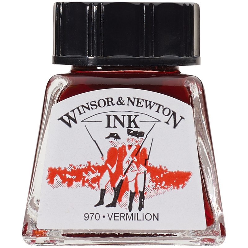 Тушь Winsor&Newton для рисования, киноварь, стекл. флакон 14мл