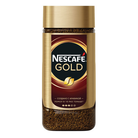 Кофе молотый в растворимом NESCAFE (Нескафе) "Gold", сублимированный, 190 г, стеклянная банка, 12135