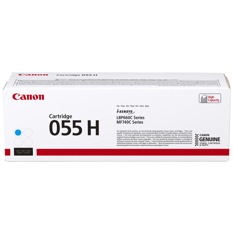 Картридж лазерный Canon 055 H C 3019C002 голубой повышенной емкости оригинальный