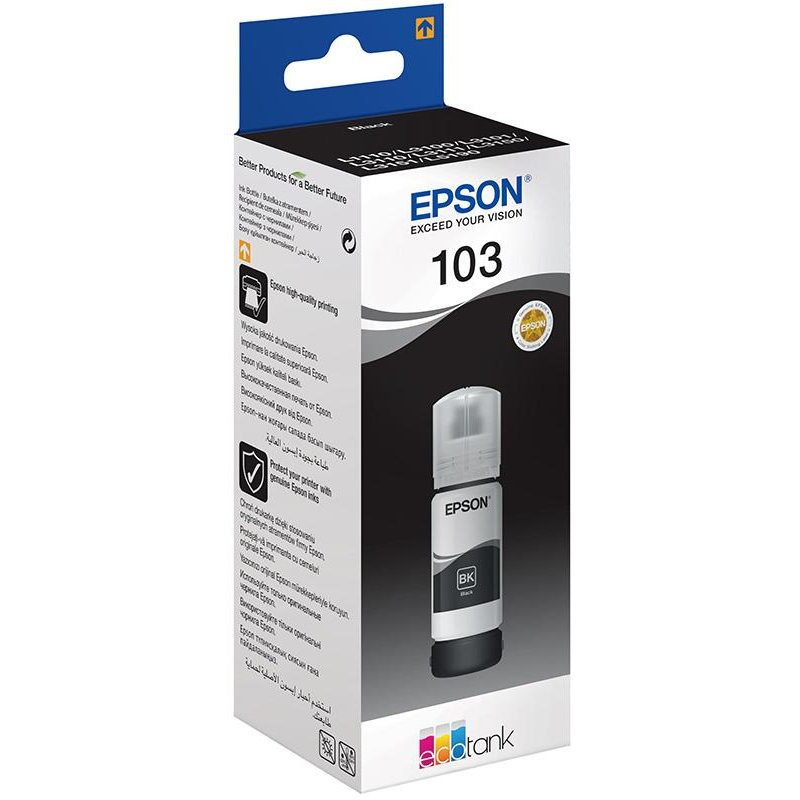 Контейнер с чернилами Epson 103 C13T00S14A черный оригинальный