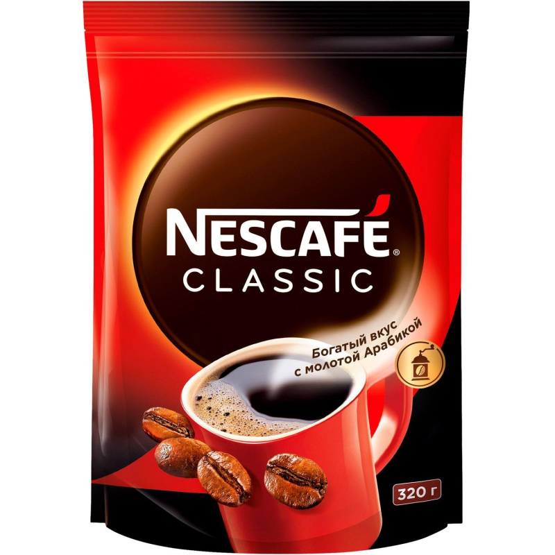 Кофе растворимый Nescafe Classic 320 г (пакет)