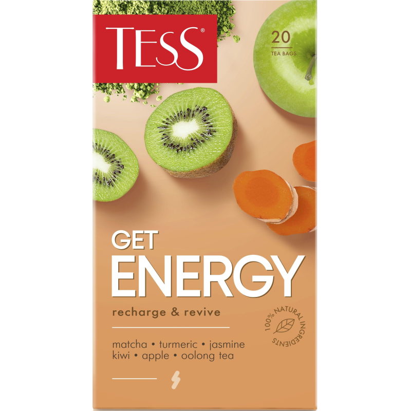 Чай Tess Get Energy recharge&revive улун 20 пакетиков