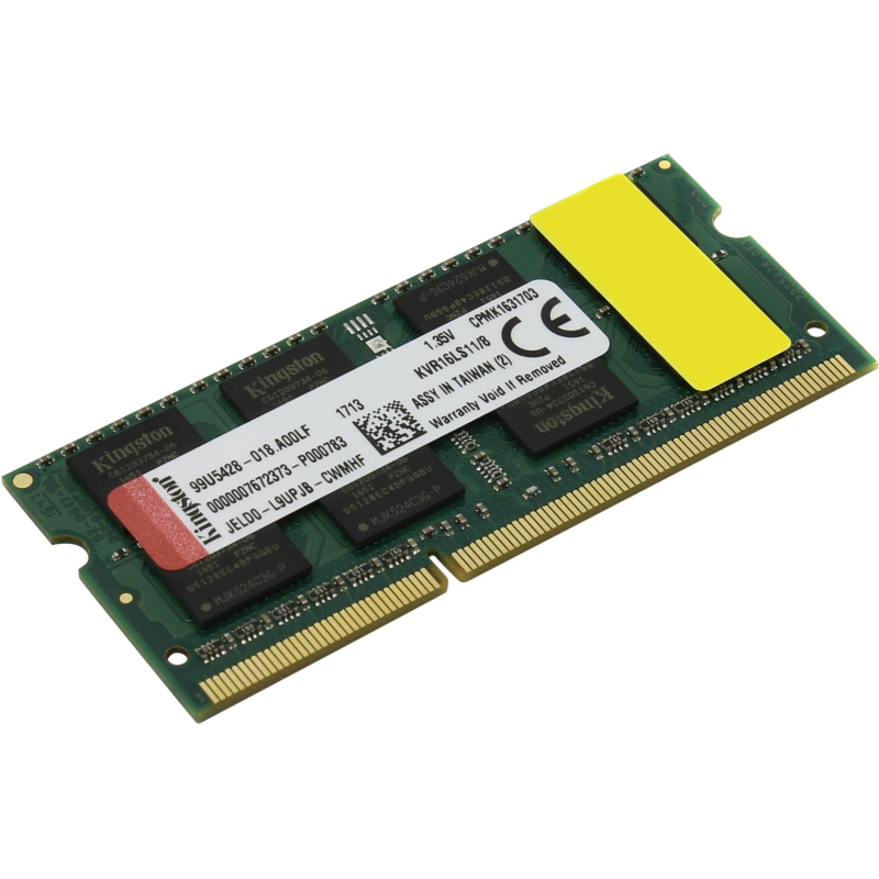 Модуль памяти Kingston DDR3L SO DIMM 8Gb 1600МГц CL11(KVR16LS11/8WP)