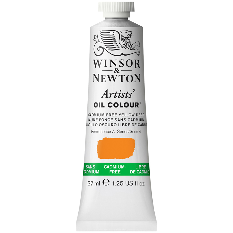 Краска масляная профессиональная Winsor&Newton "Artists Oil", 37мл, беcкадмиевый насыщенно-желтый