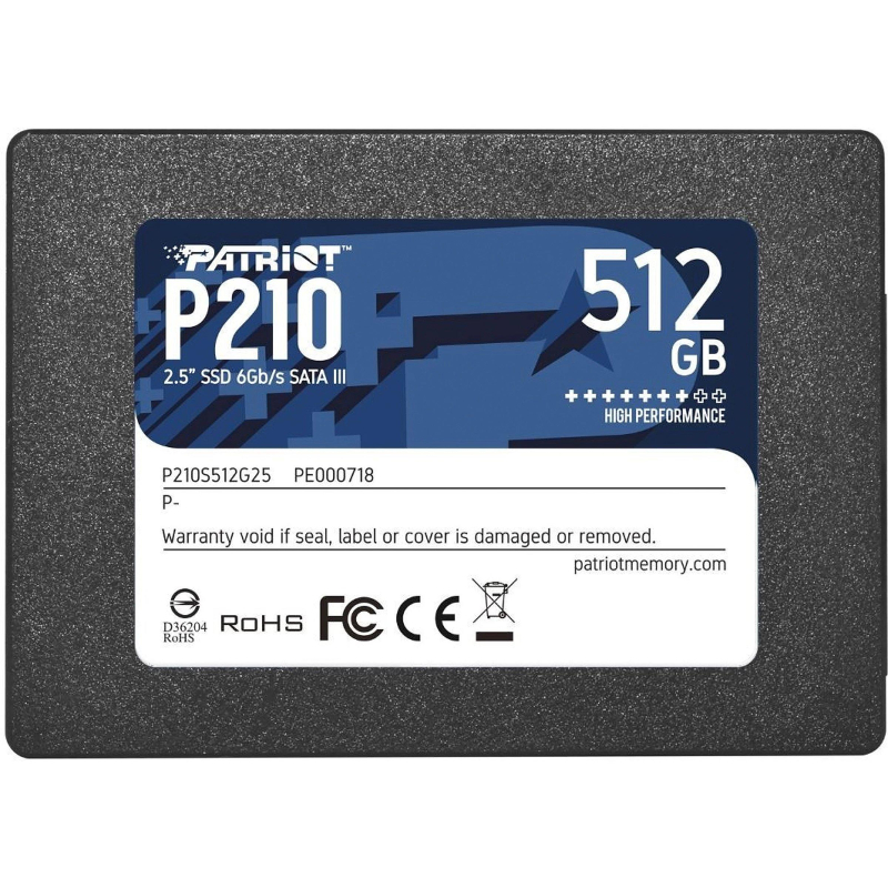 SSD накопитель Patriot Memory P210 2.5 512GB SATA (P210S512G25)