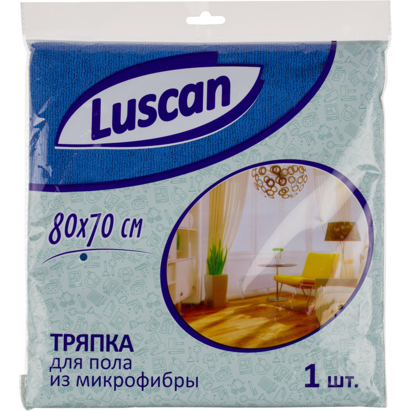 Тряпка для пола Luscan микрофибра 80х70 см