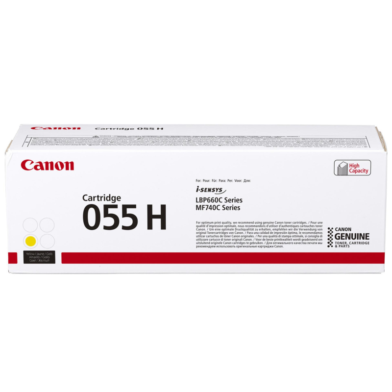 Картридж лазерный Canon 055 H Y 3017C002 желтый оригинальный повышенной емкости