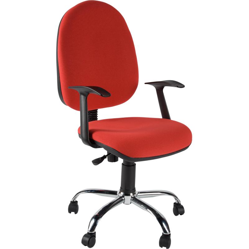 Кресло UP_EChair 223 PC ткань красная С02, хром