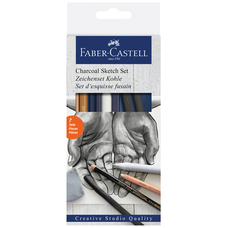 Набор угля и угольных карандашей Faber-Castell "Charcoal Sketch" 7 предметов, картон. упак.