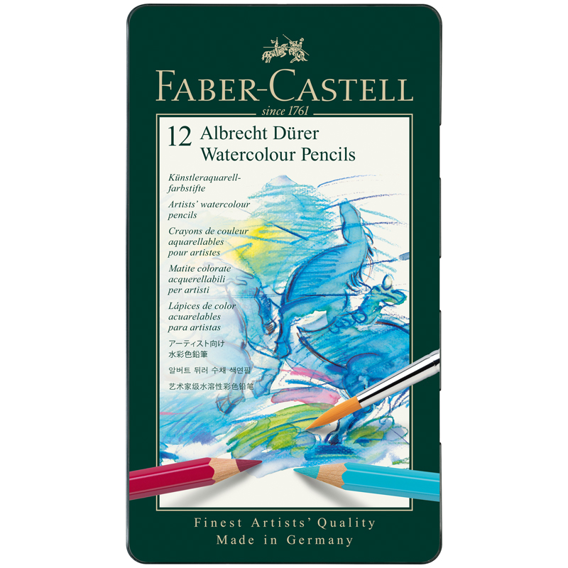 Карандаши акварельные художественные Faber-Castell "Albrecht Dürer", 12цв., метал. коробка