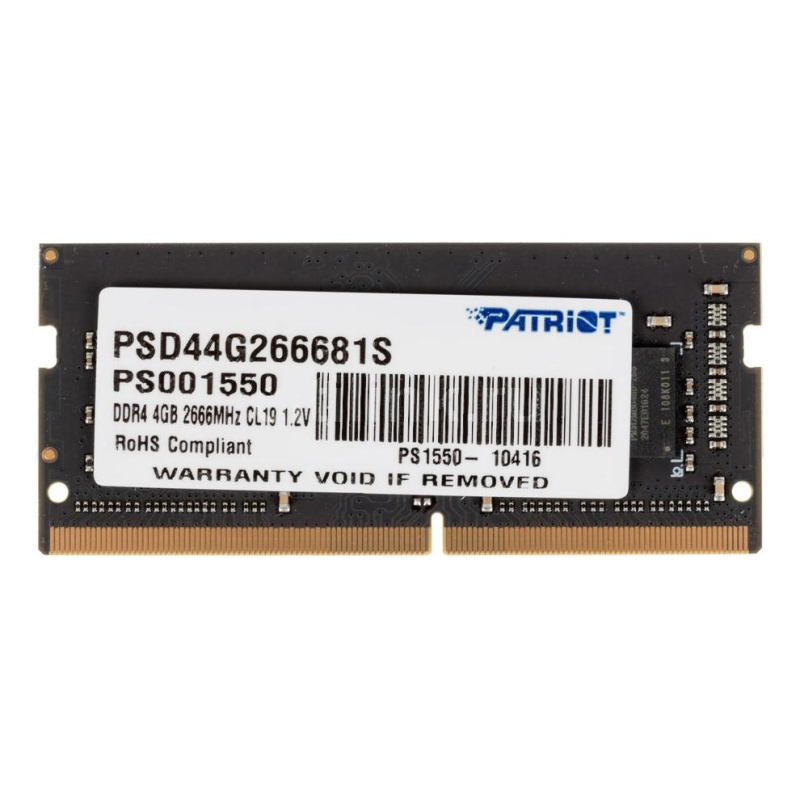 Модуль памяти Patriot DDR4 SO-DIMM 4Gb 2666МГц CL19 (PSD44G266681S)