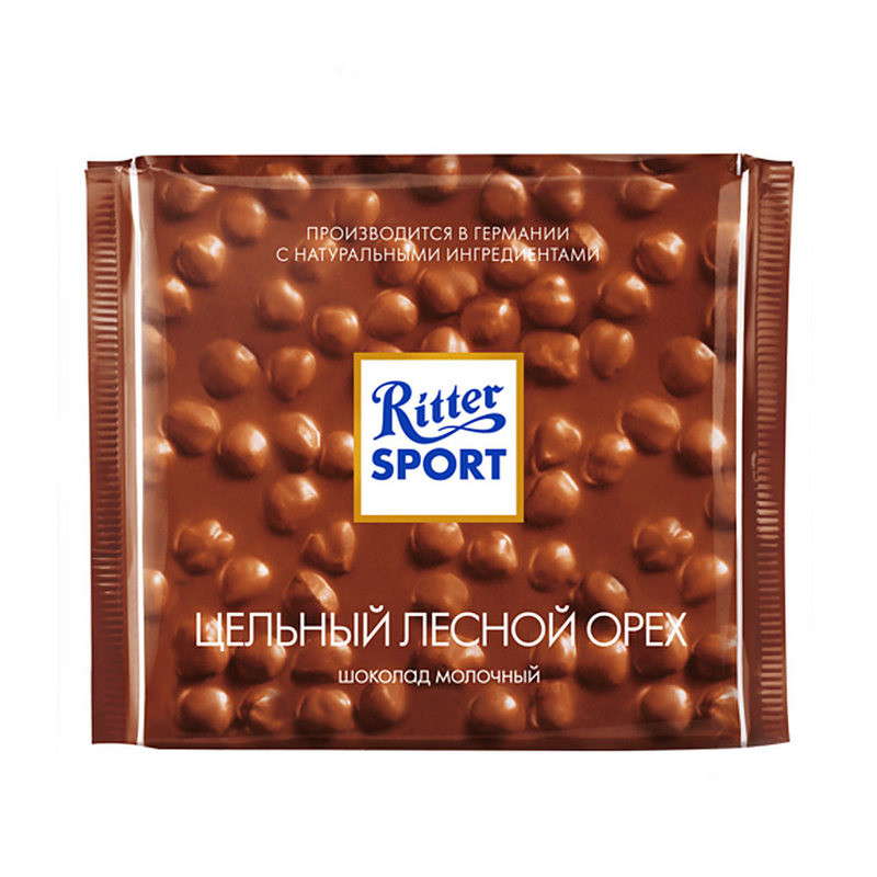 Шоколад Ritter Sport молочный с цельным лесным орехом 100 г