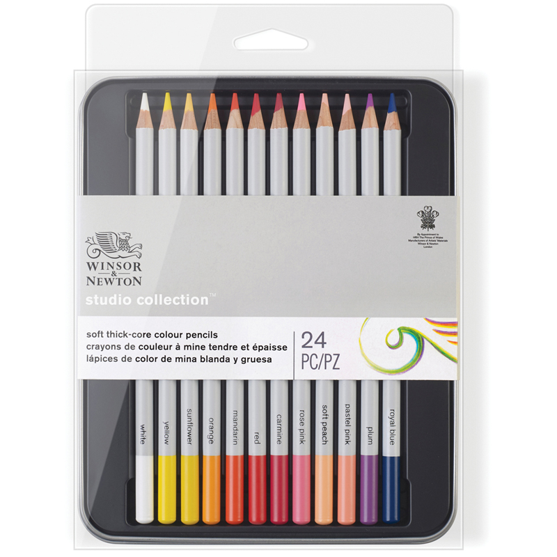 Набор цветных карандашей Winsor&Newton 24цв., в метал коробке