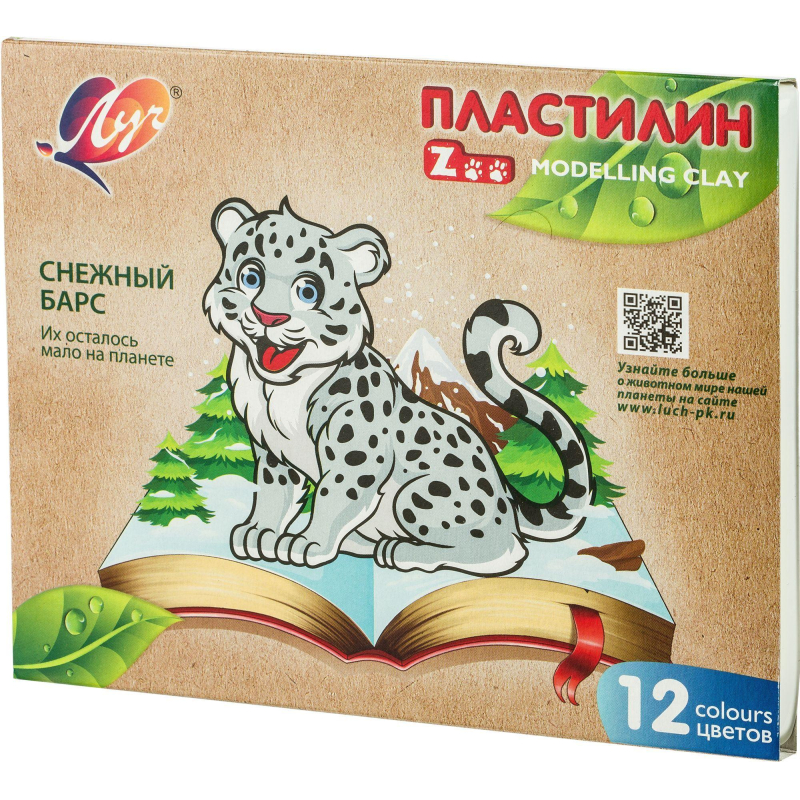 Пластилин классический Луч Zoo 12 цветов 180 г