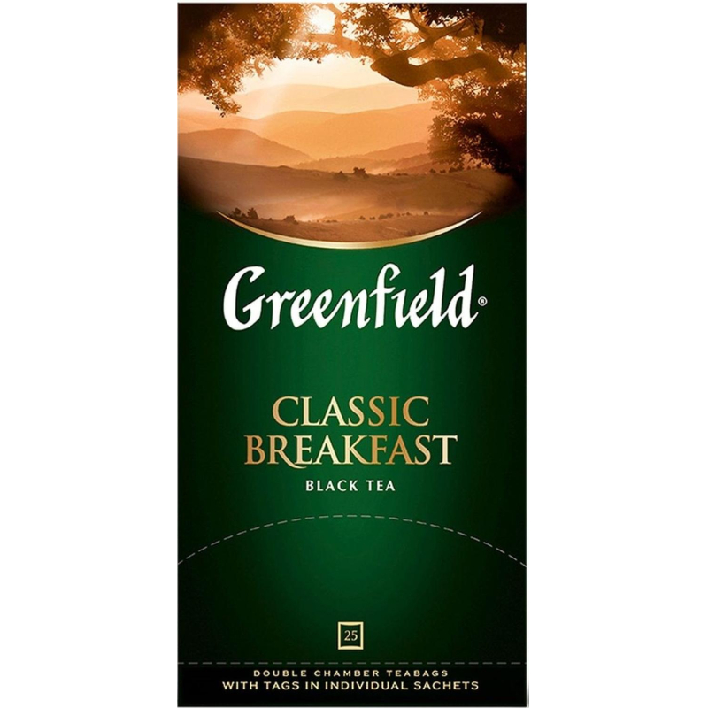 Чай Greenfield Classic Breakfast черный фольгир. 25пак/уп