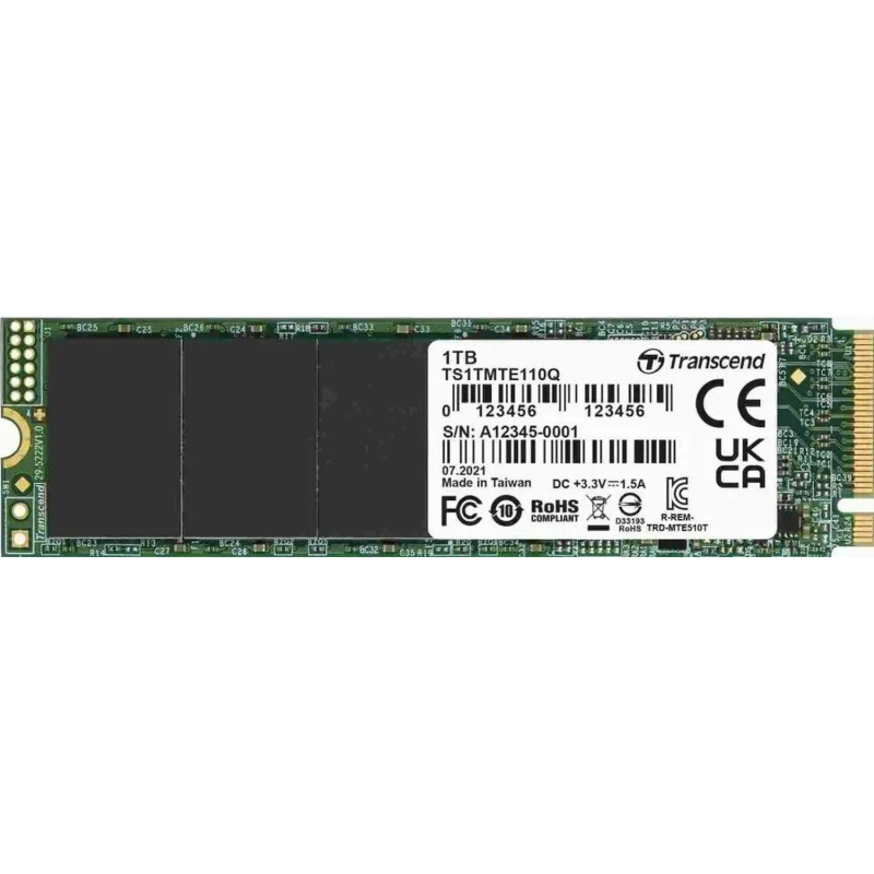 SSD накопитель Transcend SSD110Q(TS1TMTE110Q), 1000GB,M.2, NVMe,PCIe 3.0 x4