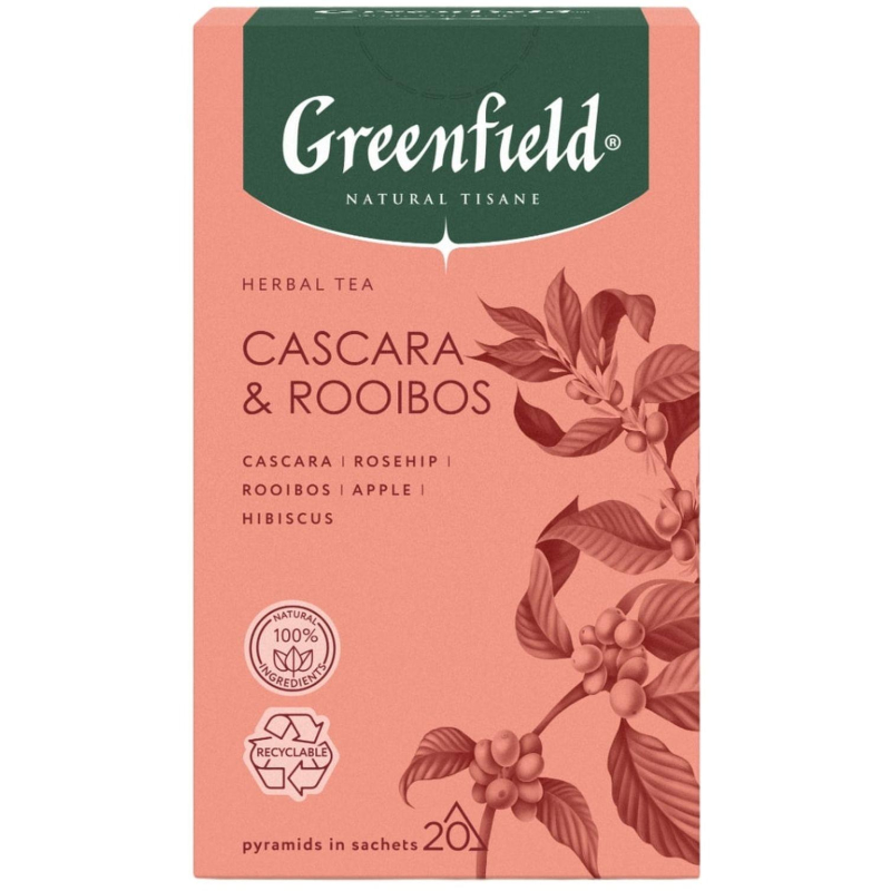 Чай Greenfield Natural Tisane Cascara & Rooibos травяной, 20пак