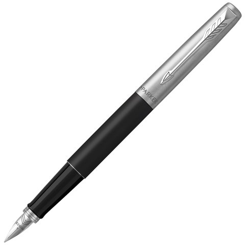 Ручка перьевая PARKER "Jotter Bond Street Black CT", копус черный, детали из нержавеющей стали, синя