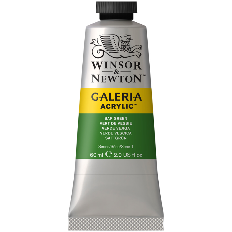 Краска акриловая художественная Winsor&Newton "Galeria", 60мл, туба, зеленая крушина