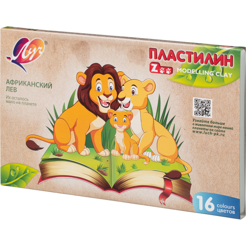 Пластилин классический Луч Zoo 16 цв 240 г, 29С 1723-08