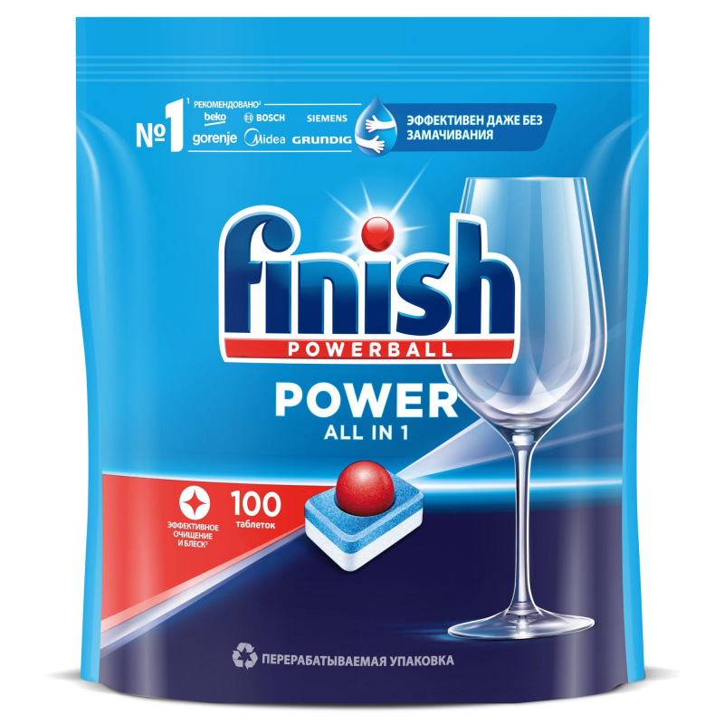 Таблетки для ПММ Finish Power 100шт/уп