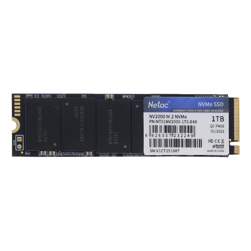 SSD накопитель Netac NV2000 PCIe 3 x4 M.2 2280 NVMe (NT01NV2000-1T0-E4X)