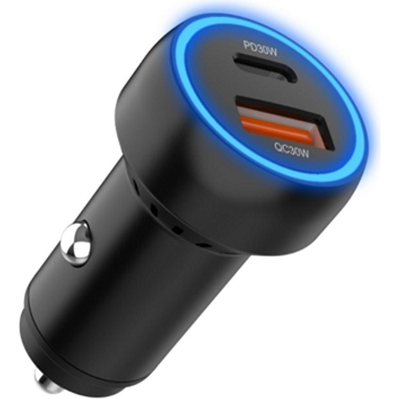 Зарядное устройство в авто Choetech 60 Вт USB A QC+USB C PD(TC0014)