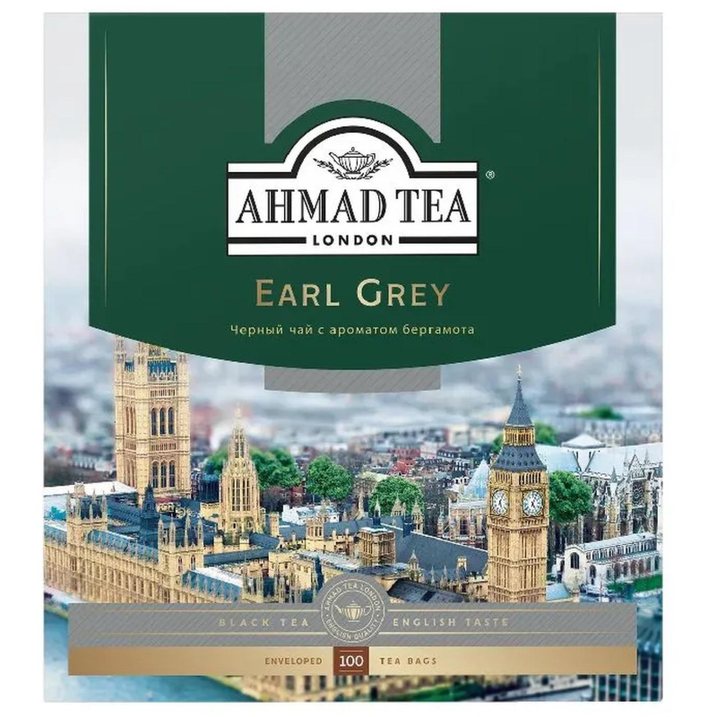 Чай Ahmad Earl grey черный бергамот 100пак/уп