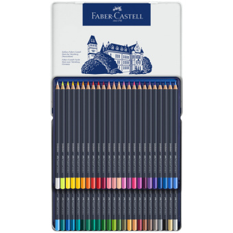 Карандаши цветные Faber-Castell "Goldfaber" 48цв., круглые, заточен., метал. коробка