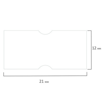 Этикет-лента 21х12 мм прямоугольная, белая, КОМПЛЕКТ 5 рулонов по 600 шт