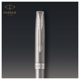 Ручка шариковая Parker "Sonnet Stainless Steel CT" черная, 1,0мм, поворот., подарочная упаковка