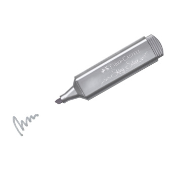 Текстовыделитель Faber-Castell "TL 46 Metallic", мерцающий серебряный, 1-5 мм