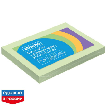 Стикеры Attache Bright colours 76х51 мм пастельные салатовые (1 блок,100 листов)