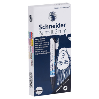 Маркер акриловый Schneider "Paint-It 310" 2мм, пулевидный, коричневый