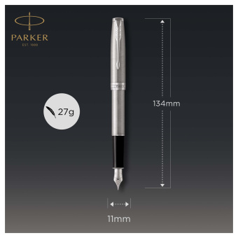 Ручка перьевая Parker "Sonnet Stainless Steel CT" 0,8мм, подарочная упаковка