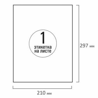 Этикетка самоклеящаяся ВСЕПОГОДНАЯ 210х297 мм, 1 этикетка, полиэстер, белая, 25 листов, TANEX, сырье
