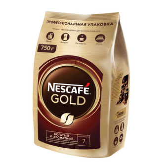 Кофе молотый в растворимом NESCAFE (Нескафе) "Gold", сублимированный, 750 г, мягкая упаковка, 01951,