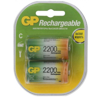 Аккумулятор GP 220CHC типоразмер C емкость 2200 mAh бл/2шт, 220CH-2CR2