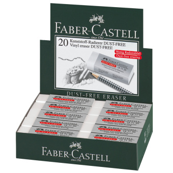 Ластик Faber-Castell "Dust Free", прямоугольный, картонный футляр, 62*21,5*11,5мм