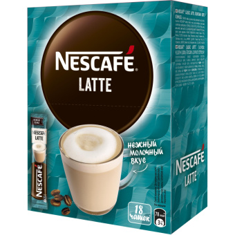 Кофе Nescafe Latte раств., шоу-бокс, 18гх18шт/уп