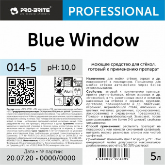 Профессиональное моющее средство для стекол Pro-Brite Blue Window 5 литров (готовый к применению препарат)