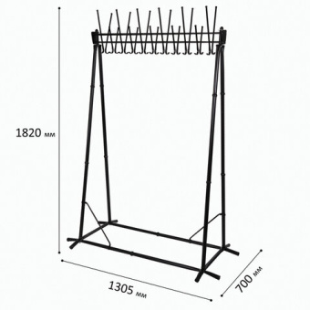 Вешалка напольная "Алла", 1,82 м, 22 крючка, металл, черная