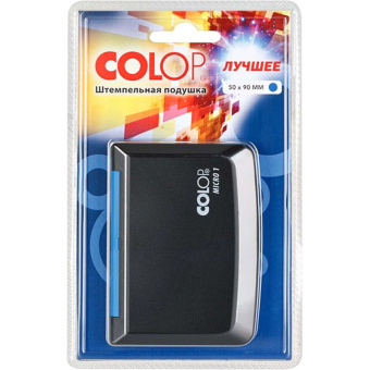 Подушка штемпельная настольная COLOP Micro1 син.9х5см,ан.9051,блист.109661