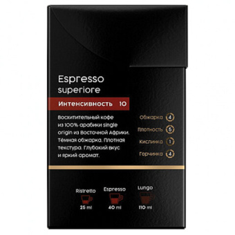 Кофе в капсулах COFFESSO "Espresso Superiore" для кофемашин Nespresso, 100% арабика, 20 порций, 1012