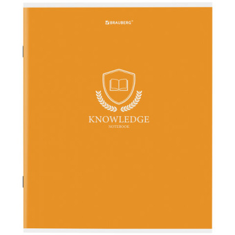 Тетрадь А5, 80 л., BRAUBERG, скоба, клетка, обложка картон, "Knowledge", 404409