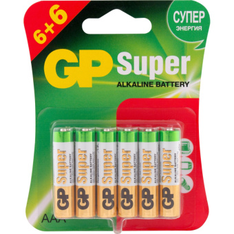 Батарейка AAA мизинчиковая GP Super (12 штук в упаковке)